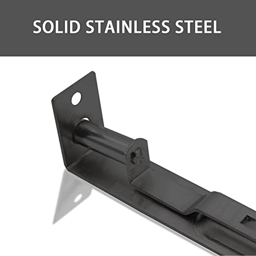 Luomorgo 2 Pcs 6 Inch Flush Bolt, Heavy Duty French Door Lock, Stainless Steel Double Door Latches, Concealed Slide Lock Bolt for Patio Wood Door (Black) - Image 3