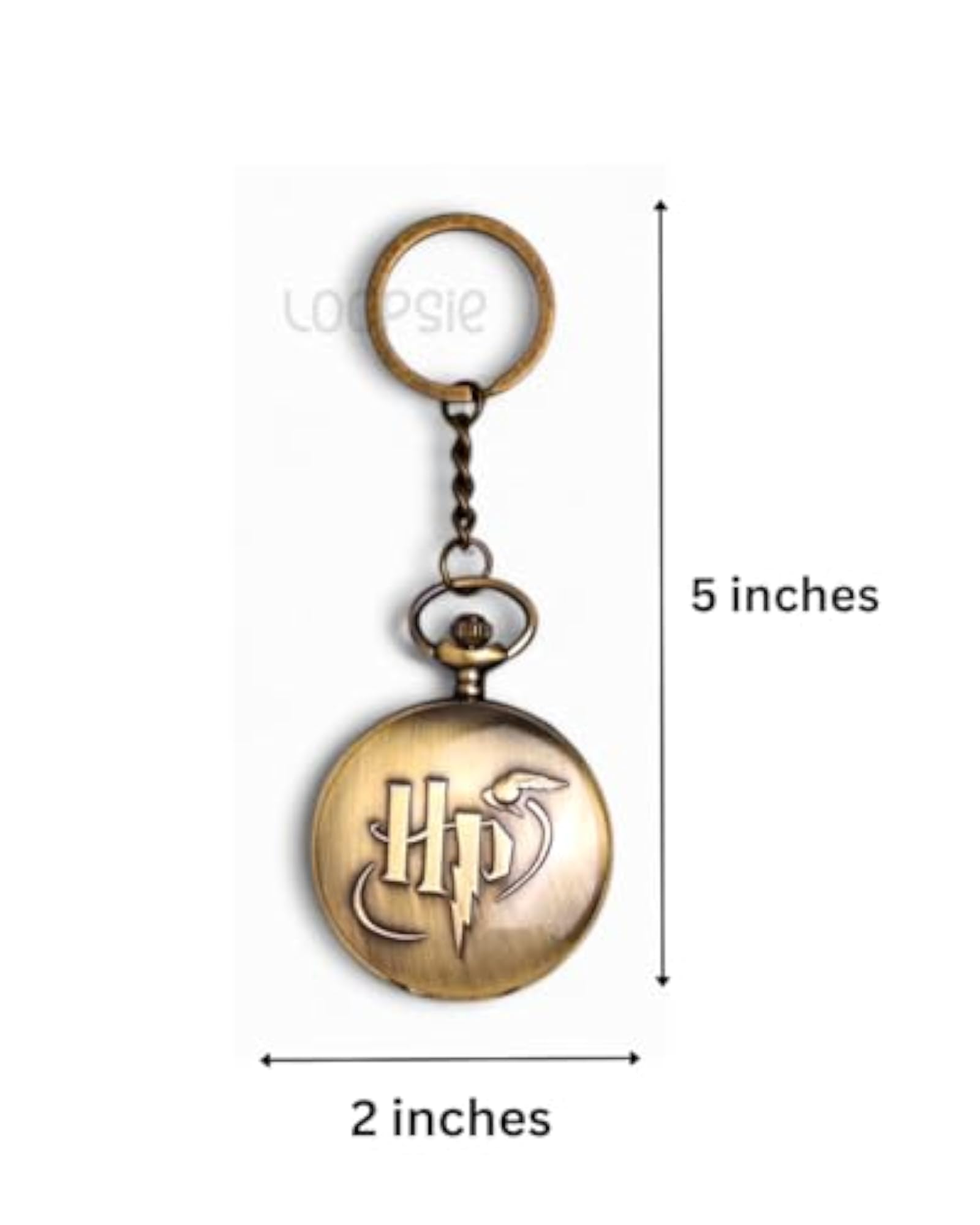 Vintage Pocket Watch Keychain Collection, Antique Bronze Finish