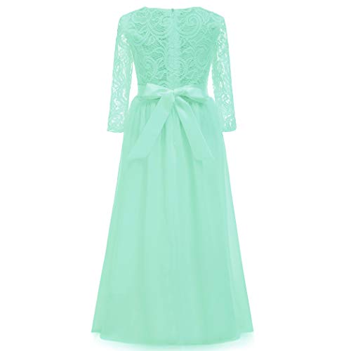 ABAO SISTER Fancy First Communion Flower Girl Dress Boho Chiffon A-line White Bridesmaid Dresses Wedding Party 2-12 Year Old2