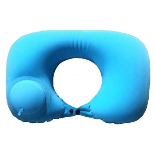 Almofada Inflável de Pescoço para Viagem, Travesseiro Portátil e Confortável para Avião, Carro e Rel