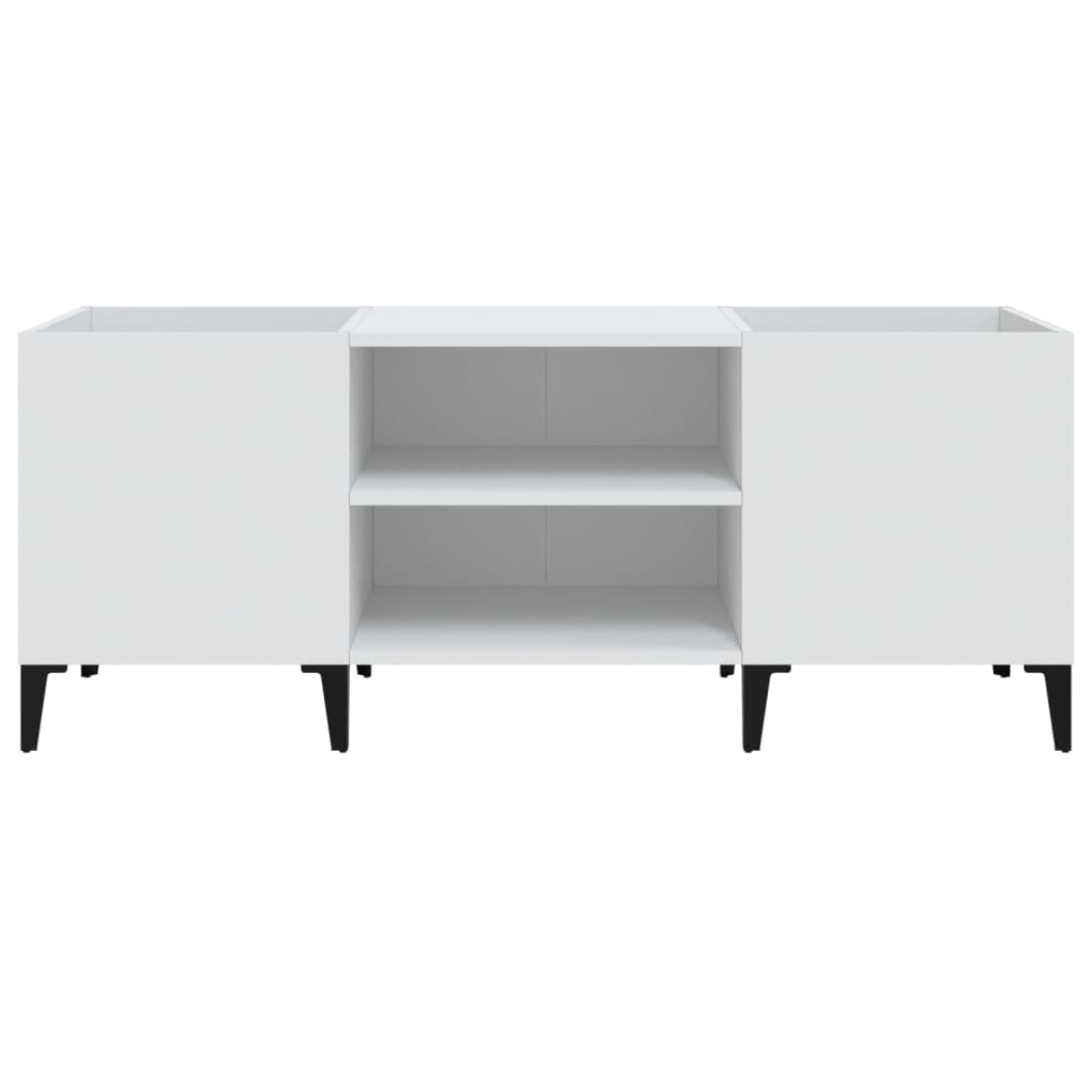Tidyard Mueble para Discos Estanteria CDs,Mueble Tocadiscos,Mueble para Discos,Mueble para Vinilos,Madera contrachapada Blanco 121x38x48 cm