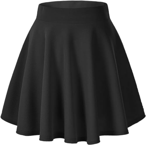 C K CrisKat Falda Corta Mujer Elástica Plisada Básica Patinador Básica Falda Tenis (FR/ES, Letras, L, Regular, Regular, Negro)