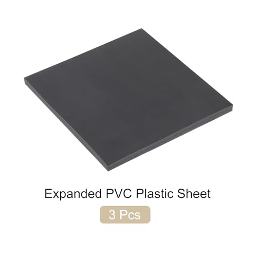 Image of Expanded PVC Plastic Sheet 0.6 inch Thick, 10 inchx10 inch Lightweight Rigid Foam Sheet, [for Crafts Signage Displays Digital Screen Printing] - Black / 3 Pcs