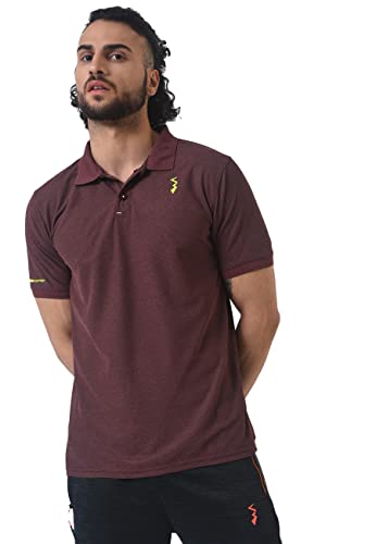 Image of CAHOOT Men's Basic Activewear Polo T-Shirt for Casual Wear | Spread Collar | Short Sleeve | Half-Button Closure | Polyester Jersey T-Shirt Crafted with Comfort Fit for Everyday Wear