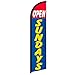 Open Sundays (Red & Blue) Windless Banner Advertising Flag - Perfect for Retailers, Shops, Businesses, Restaurants