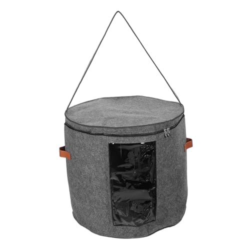 ABOOFAN Round Hat Carrier Case Storage Box for Hats with Transparent Panel Portable Organizer for Men Women Design for Travel and Home Use
