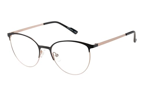 DAKOTA Rund Metall Brillen in Rose Gold für Damen, Brille mit Sehstärke, optional mit Sonnenbrillen tönung oder Blaulichtfilter (Modell DKO-AOW 04-072)