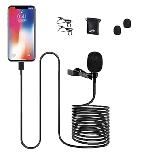 Micro cravate professionnel à condensateur omnidirectionnel pour iPhone 6/7/7 Plus/8/8 Plus/11/11...