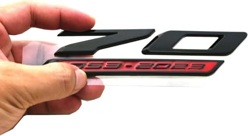 Image of 2Pc 70th Anniversary Side Emblems Car Fender 3D Badge Sticker Replacement for 2020-2024 C8 Corvette Genuine 70th (Black Red)