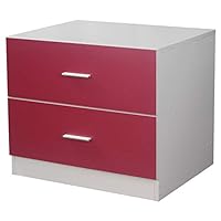 URBNLIVING Orlando 2 Drawer Wooden Kids Bedroom Chest Cabinet Modern Storage Cupboard Wide (Pink)