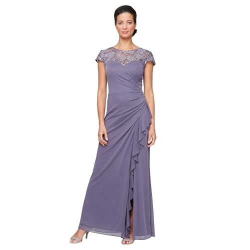 Alex Evenings womens Long Length A-line Sweetheart Neck Gown With Cap Sleeves, Mother of the Bride Dress