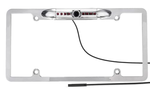 Image of Backup HD Camera Frame License Plate Rear Night Vision Waterproof Compatible with Sony Car Radio XAV-AX150 XAV-9500ES XAV-AX3200 XAV-AX5000 XAV-AX5600 XAV-AX7000 XAV-AX8000 Chrome