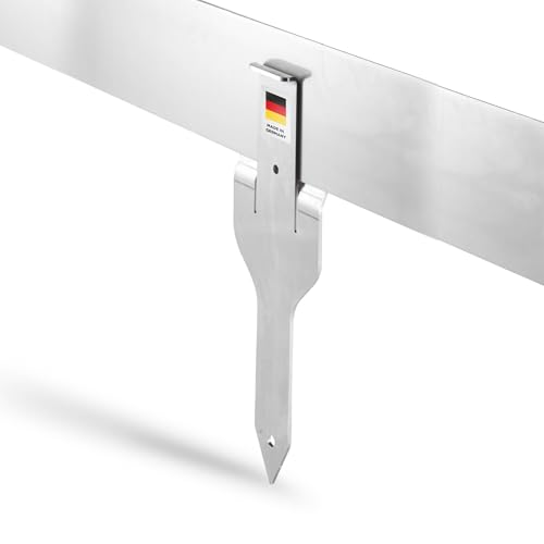 blizz-z terraflex Steel Weg- und Beeteinfassung Edelstahl V2A rostfrei (3 m x 10-30 cm) Stärke 3 mm | Rasenkantenband, Beeteinfassung, biegbar, formbar | Made in Germany (Flacheisenanker)