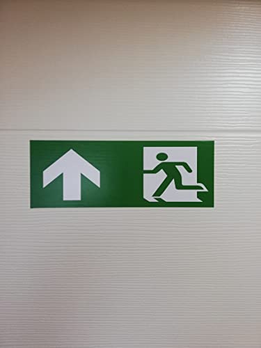 seemy Emergency exit sign, pack of 5, premium stickers, 24 cm x 9 cm, emergency exit sticker, for information sign, rescue route, emergency exit, safety marking (arrow) - Image 4