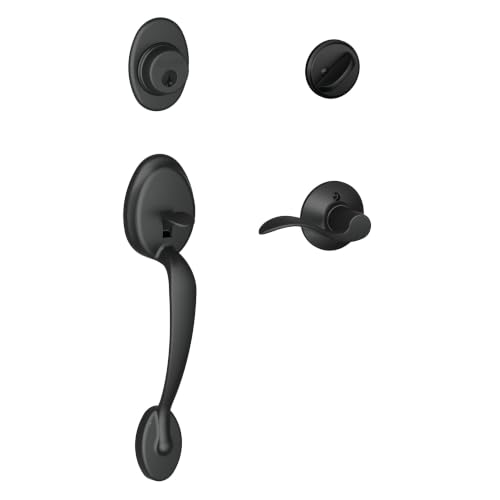 Image of SCHLAGE Front Door Handleset, Right Hand Accent Lever, Matte Black