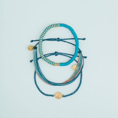 Pura Vida Bracelets Pack Teal Tides Style Pack - 3-Piece Boho Bracelet Stack2