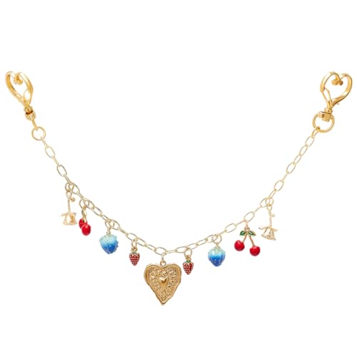 Extensor de correa para bolso con charms de frutas y baño de oro 18K 2
