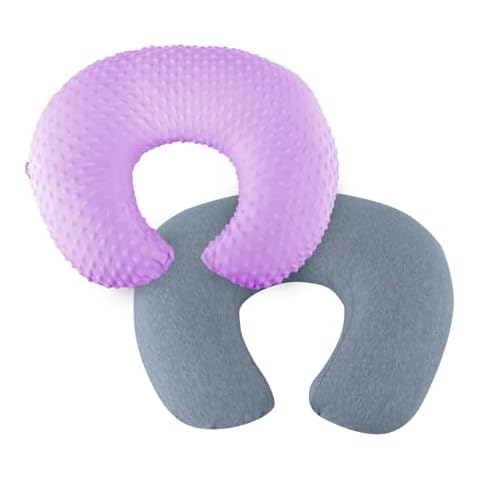 NiSleep Nursing Pillow for Breastfeeding and Bottle Feeding Pillow, Support for Mom and Baby, with 2 Removable Machine Washable Cover, Ergonomic Breastfeeding Pillow(Light Purple) Cover