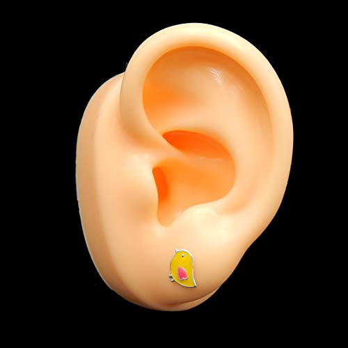 925 Sterling Silver Small Yellow Chick Stud Earrings 132842