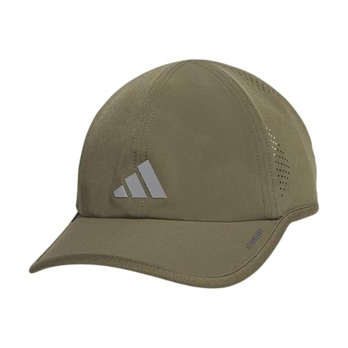 adidas Superlite, Athletic Caps, Running Hat Men, Olive Strata Green/Silver Metallic/3.0, One Size