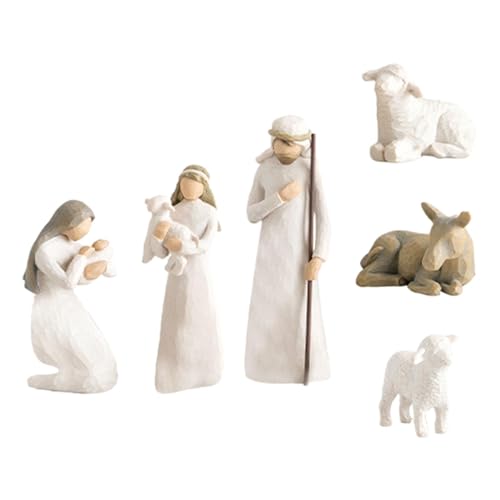 Baoblaze Weihnachtskrippe-Figuren-Set, Kunstharz-Dekoration,...