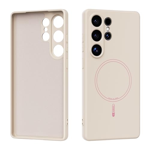 Coque Samsung S25 Ultra silicone liquide blanc avec protection magnétique antichoc