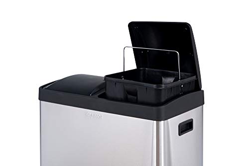 Bote de basura doble acero inoxidable 16 gal miniatura 2