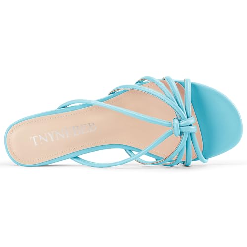 Image of TNYNFBEB Womens Sandals Mules Low Kitten Heel Open Toe Shoes Slip-on Slingback Prom Party Dress Summer 1.4 Inches Heels