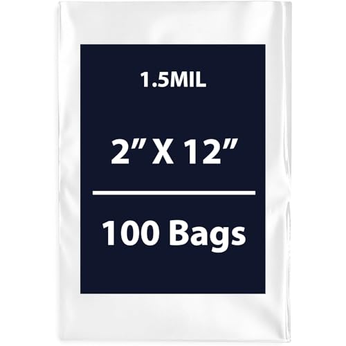 Multiple Sizes Clear Flat Poly Bags, 1.5Mil 2