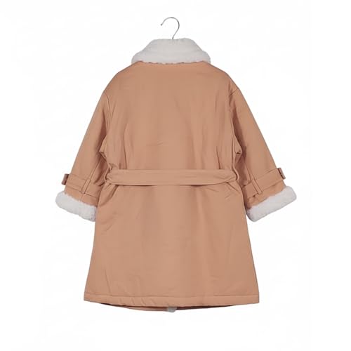 Image of Bold N Elegant Girl 3 /4th Sleeve Winter Party Overcoat Warm Long Quilted Fur Coat Jacket for 5 to 10 Year Girls