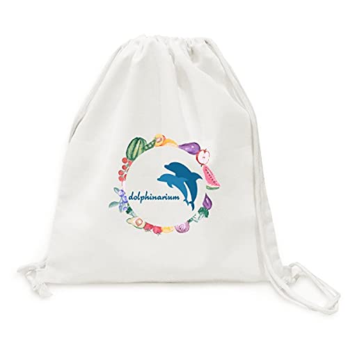 Sac en tissu pliable dauphin bleu pour courses fruits et légumes éco