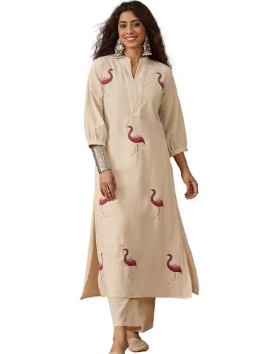 Kurta femme blanc Varanga XL aux finitions soignées et élégantes