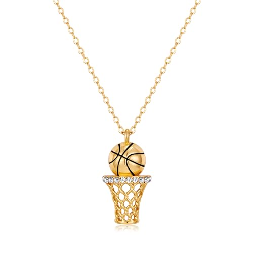 COORWEEL Basketball Necklace for Women Dainty Sports Accessories Sports Themed Statement Jewelry Gifts