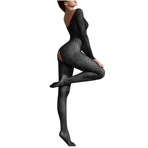 Sexy Dessous Bodysuit Damen Für Sex Ultimative Versuchung, Catsuit Sexy Heiß Spitzenbody, Jacquard Hohl Ganzkörper Einteiler Anzug, Erotische Reizwäsche Ungewöhnliches Vergnügen Lingerie Sexspiele