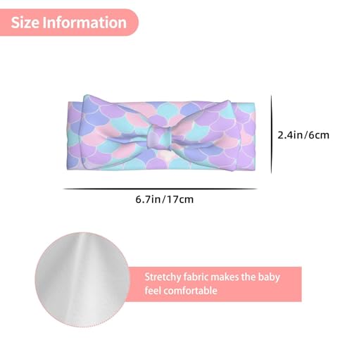 Mermaid tattoo Baby Bow Headband. Comfortable baby headband, suitable for daily wear and photo props.3