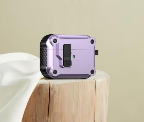 Coque AirPods Pro 3 (2025) violette en silicone rigide avec fermeture sécurisée