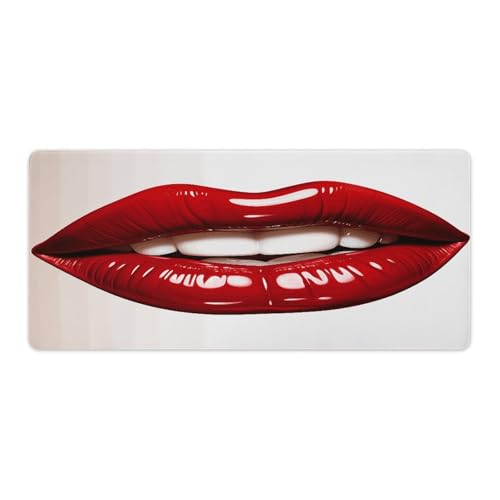 Sous-main de bureau imperméable à motif lèvres rouges grand tapis de souris