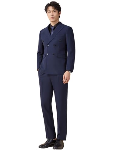 Costume deux pièces pour hommes à double boutonnage coupe formelle classique veste et pantalon