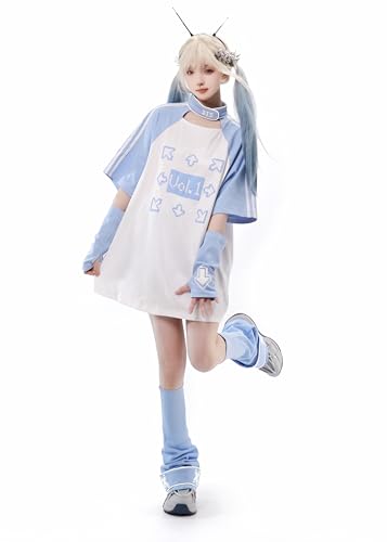 Gablcad] 地雷系 服 Tシャツ レディース 水色 地雷 矢印 サブカル系