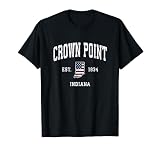Crown Point Indiana IN Vintage American Flag Sports Design Women Kids Men T-Shirt