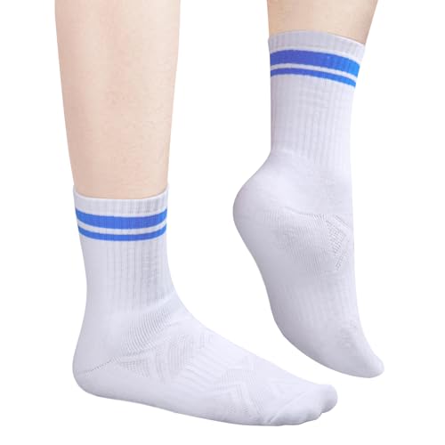 Striped Mens Socks Moisture Wicking Gym Tennis Athletic Cushioned Crew Socks For Men, Breathable Cotton Tube Socks2
