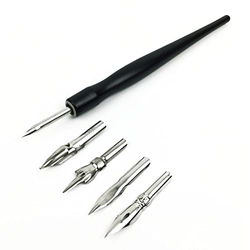 XPEX Set di pennini per Calligrafia con portapenne e 5 pennini