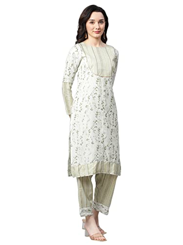 Image of GRECIILOOKS Women's Cotton Blend Regular Kurti Set