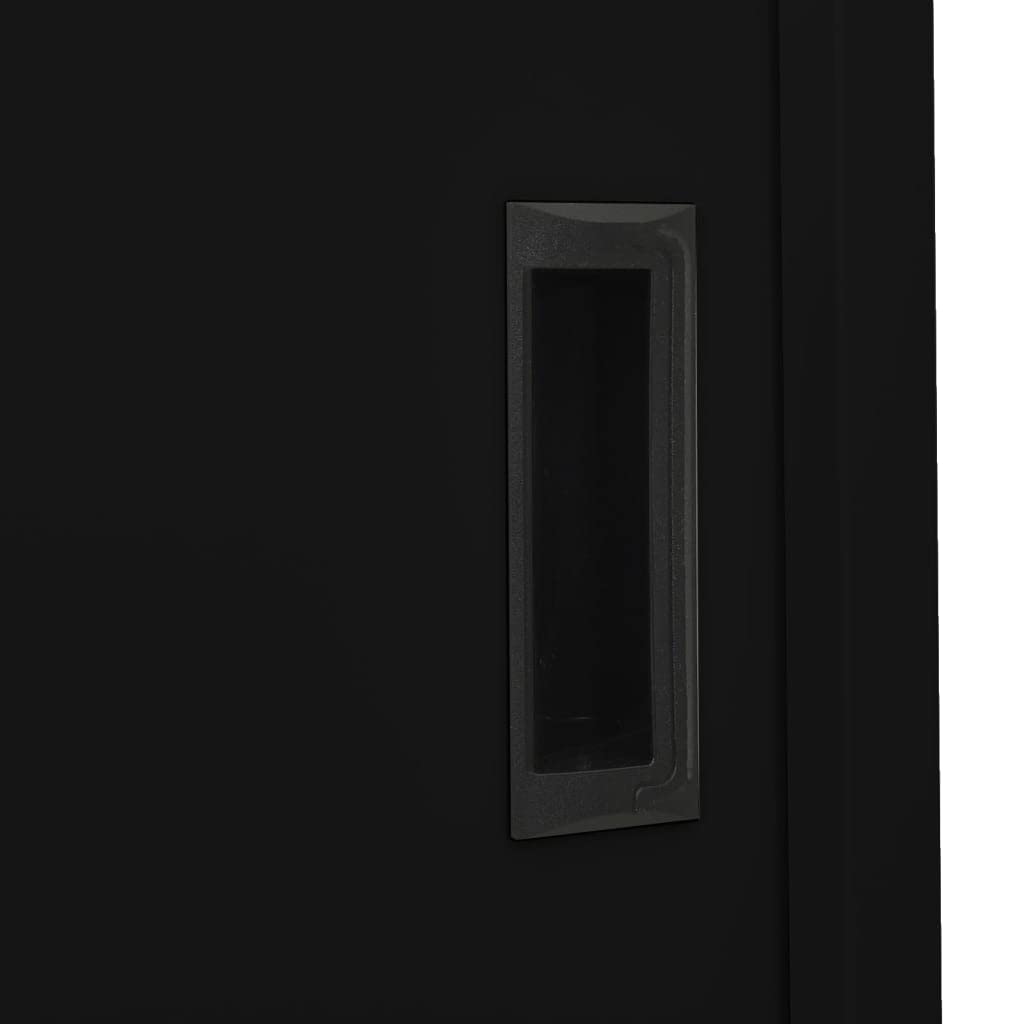Armario de oficina con puerta corredera, 90 x 40 x 180 cm, acero con 3 estantes, cerradura, espacio de almacenamiento y taquilla para oficina, pasillo, sótano y dormitorio
