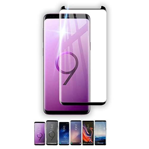 Galaxy S9 ガラス フィルム ギャラクシー S9 Plus Note9 液晶 画面 全面 保護 湾曲 滑らか 3D S-PEN 対応 ケースに干渉しない 9H 感度良好 クリア ミニサイズ 黒 3Dクリア(黒),Galaxy_S9