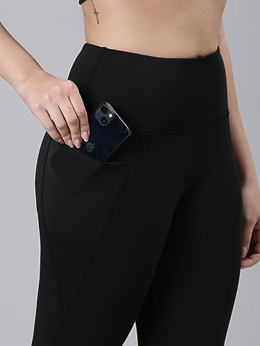 Image of Enamor High Rise 7 /8th Length Adjustable Drawstring Workout Leggings for Women - Hugged Fit, Quick Dry, Antimicrobial - A605