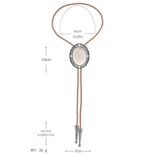 Image of GelConnie Native American Bolo Tie Rodeo Cowboy Leather Necktie Western Necklace Costume Accessories for Men,Women
