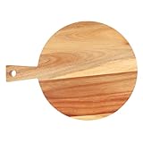 IWOWHERO Tabla de Cortar Madera con Mango Resistente y Fácil de Limpiar para Cocina Carne Verduras y Quesos Uso Doméstico y Profesional