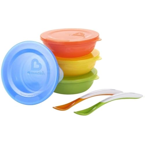 Munchkin 43877 4 Bowls/Lids 2 Spoons Love-A-Bowls Set