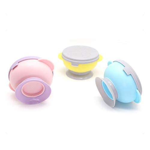 Toyvian 3 Pcs Silicone SucÃ§Ã£o Tigela de AlimentaÃ§Ã£o Do BebÃª Ficar Colocar Tigelas Ã  Prova de D